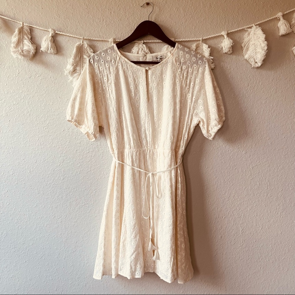 NWT Madewell | Eyelet Tassel-Tie Mini Dress